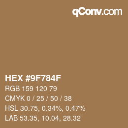 Color code: HEX #9F784F | qconv.com