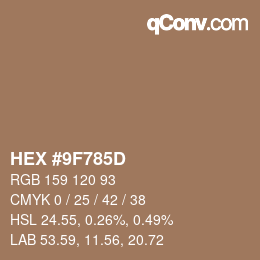 Color code: HEX #9F785D | qconv.com