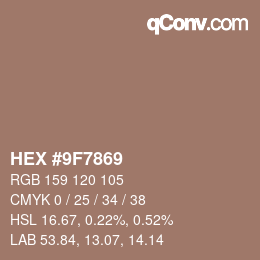 Color code: HEX #9F7869 | qconv.com