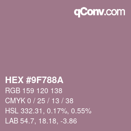 Color code: HEX #9F788A | qconv.com