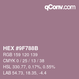 Color code: HEX #9F788B | qconv.com