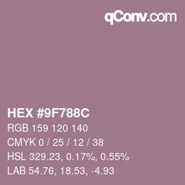 Color code: HEX #9F788C | qconv.com