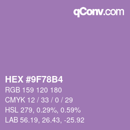 Color code: HEX #9F78B4 | qconv.com
