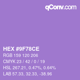 颜色代码: HEX #9F78CE | qconv.com