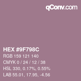 Color code: HEX #9F798C | qconv.com