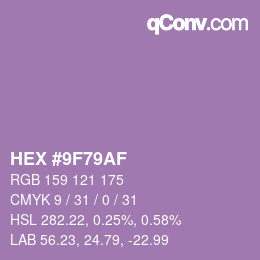 Color code: HEX #9F79AF | qconv.com