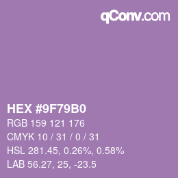 Color code: HEX #9F79B0 | qconv.com