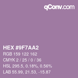 Color code: HEX #9F7AA2 | qconv.com