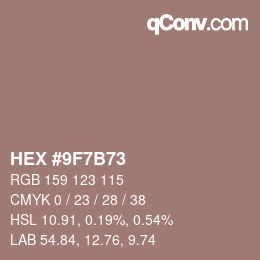 Color code: HEX #9F7B73 | qconv.com