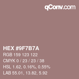 Color code: HEX #9F7B7A | qconv.com