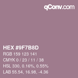 Color code: HEX #9F7B8D | qconv.com