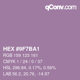 Color code: HEX #9F7BA1 | qconv.com