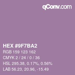 颜色代码: HEX #9F7BA2 | qconv.com