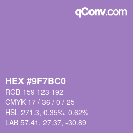 カラーコード: HEX #9F7BC0 | qconv.com