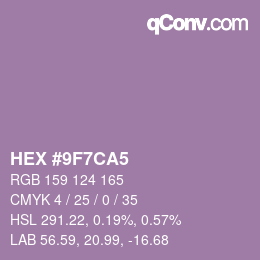 Color code: HEX #9F7CA5 | qconv.com