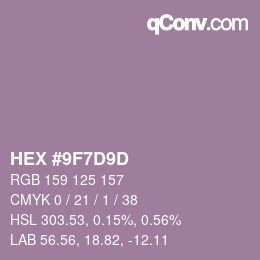 Color code: HEX #9F7D9D | qconv.com
