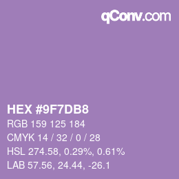 Color code: HEX #9F7DB8 | qconv.com