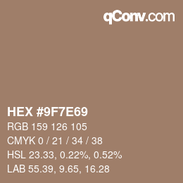 Color code: HEX #9F7E69 | qconv.com