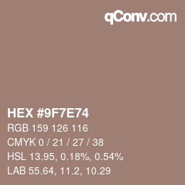 Color code: HEX #9F7E74 | qconv.com