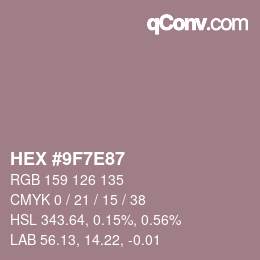 Color code: HEX #9F7E87 | qconv.com