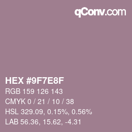 Color code: HEX #9F7E8F | qconv.com