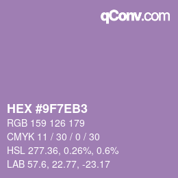 Color code: HEX #9F7EB3 | qconv.com