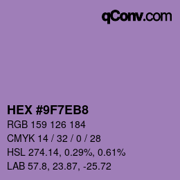 Color code: HEX #9F7EB8 | qconv.com