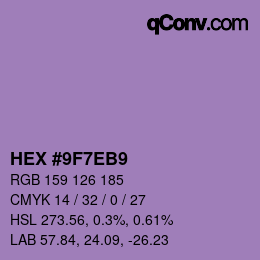 Color code: HEX #9F7EB9 | qconv.com