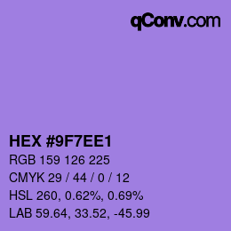 Color code: HEX #9F7EE1 | qconv.com