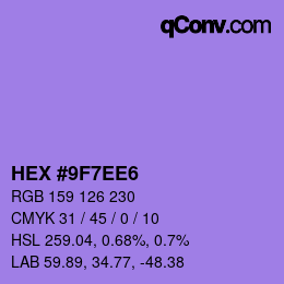 Color code: HEX #9F7EE6 | qconv.com