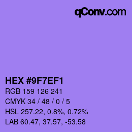 Código de color: HEX #9F7EF1 | qconv.com