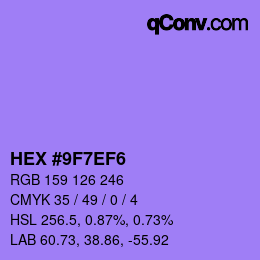 Color code: HEX #9F7EF6 | qconv.com