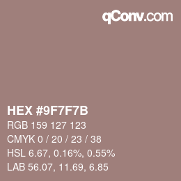 Color code: HEX #9F7F7B | qconv.com