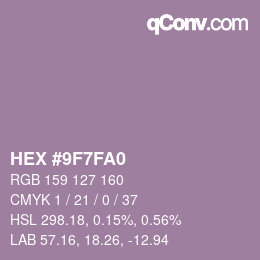 Color code: HEX #9F7FA0 | qconv.com