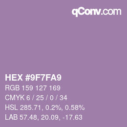 Color code: HEX #9F7FA9 | qconv.com