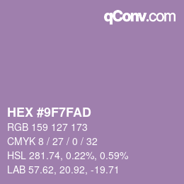 Código de color: HEX #9F7FAD | qconv.com
