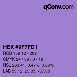 Color code: HEX #9F7FD1 | qconv.com