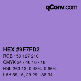 Color code: HEX #9F7FD2 | qconv.com