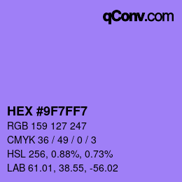 Color code: HEX #9F7FF7 | qconv.com