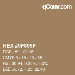 Color code: HEX #9F805F | qconv.com