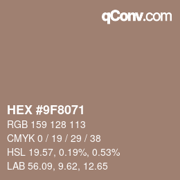 Color code: HEX #9F8071 | qconv.com
