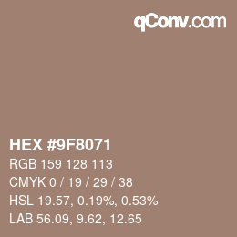 Color code: HEX #9F8071 | qconv.com