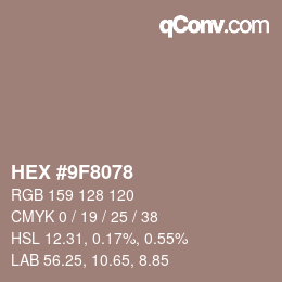 Color code: HEX #9F8078 | qconv.com