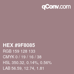 カラーコード: HEX #9F8085 | qconv.com