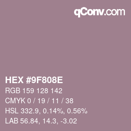 Color code: HEX #9F808E | qconv.com