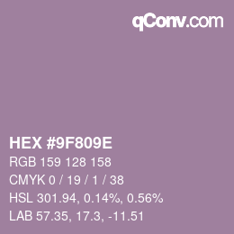 Color code: HEX #9F809E | qconv.com