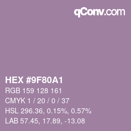 Color code: HEX #9F80A1 | qconv.com