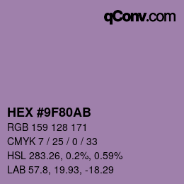 Color code: HEX #9F80AB | qconv.com