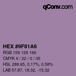 Color code: HEX #9F81A6 | qconv.com