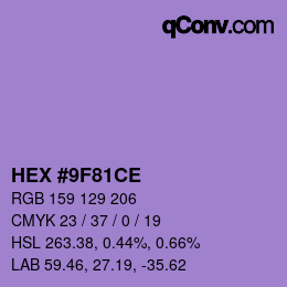 Color code: HEX #9F81CE | qconv.com